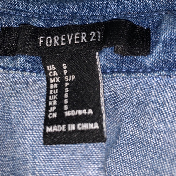 Denim Shoulder out Top with Floral Embellishment - Picture 7 of 8